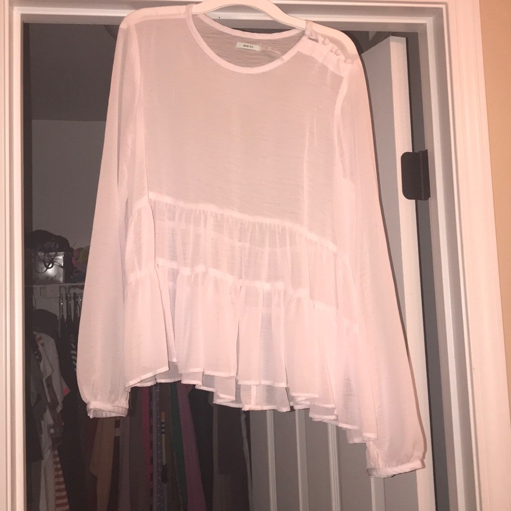 Light Pink Ruffle Top - Picture 2 of 4